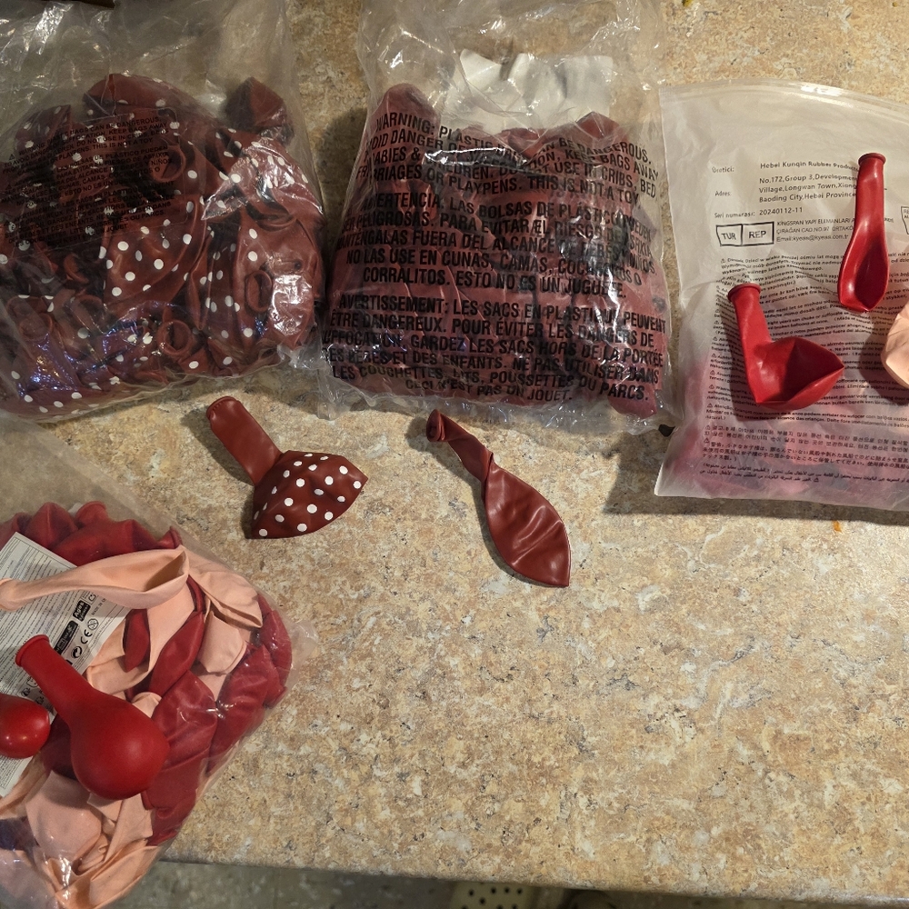 Red and White Balloons Assortment